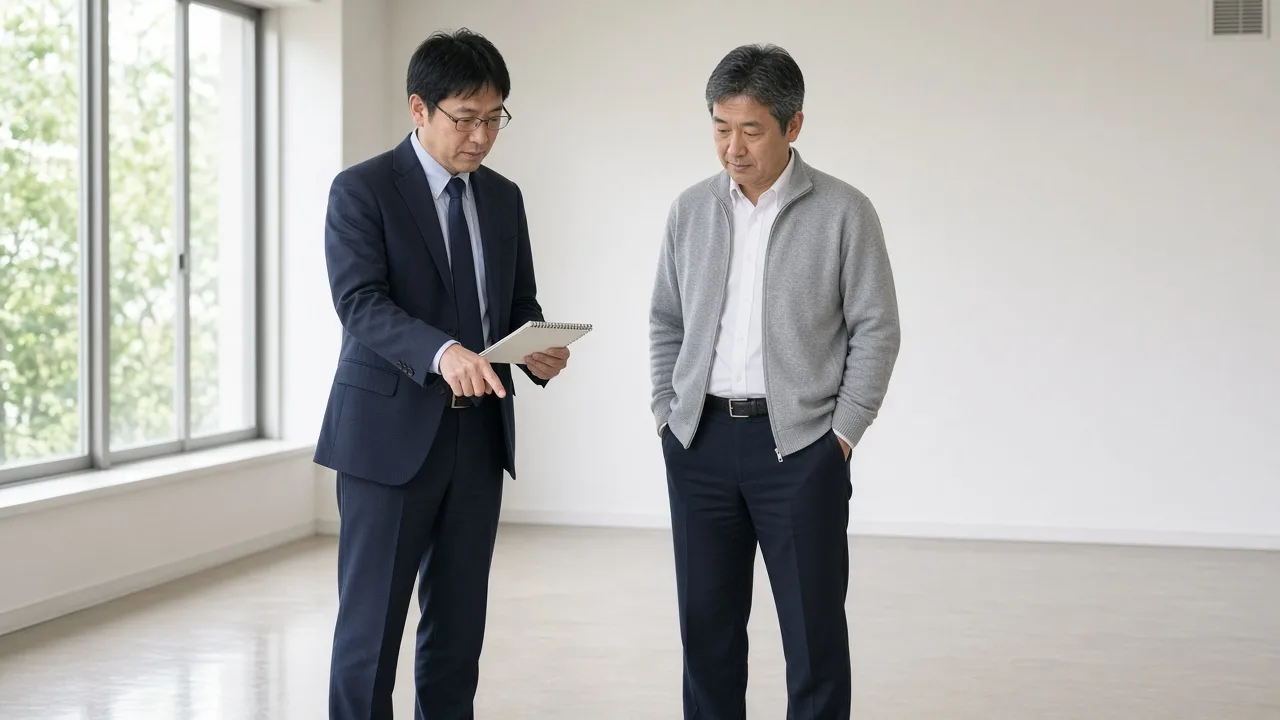 現場を確認しながら提案するスタッフ